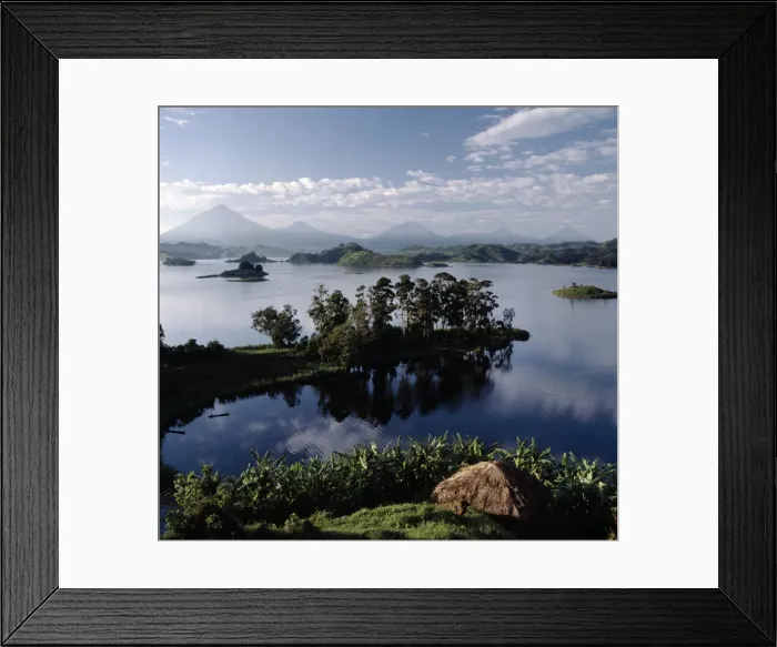 Framed Print : Lake Mutanda is possibly the most beautiful lake of Framed Print : Lake Mutanda is possibly the most beautiful lake of