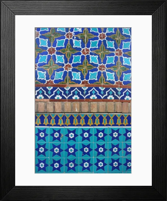 Framed Print : Afghanistan, Mazar-I-Sharif, Detail of tilework, Shrine of Hazrat Ali Framed Print : Afghanistan, Mazar-I-Sharif, Detail of tilework, Shrine of Hazrat Ali