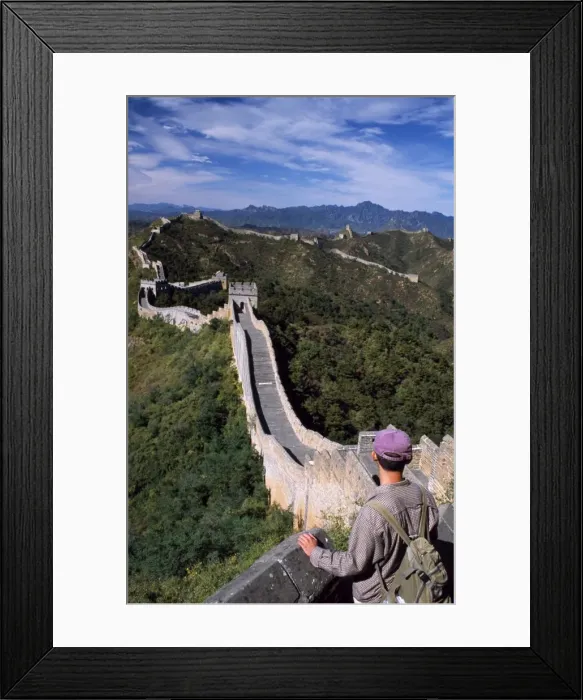 Framed Print : Trekker on The Great Wall of China Framed Print : Trekker on The Great Wall of China