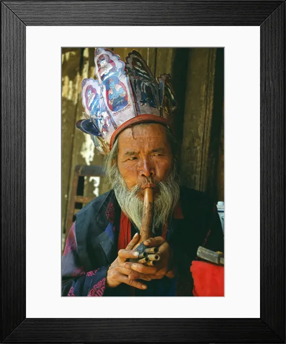 Framed Print : A Naxi Dongba Framed Print : A Naxi Dongba