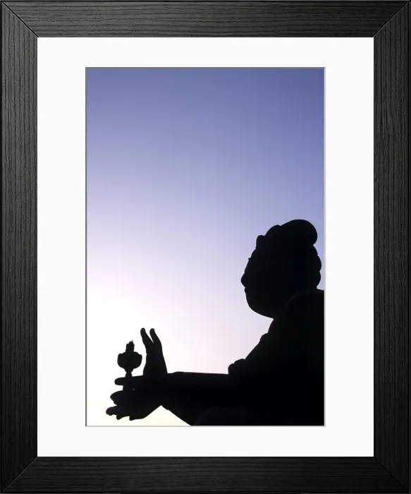 Framed Print : Statue of a Bodhisattva - one of six ringing the giant