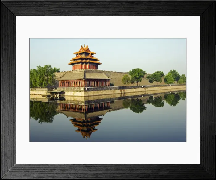 Framed Print : A reflection of a Palace Wall Tower surrounded by Framed Print : A reflection of a Palace Wall Tower surrounded by