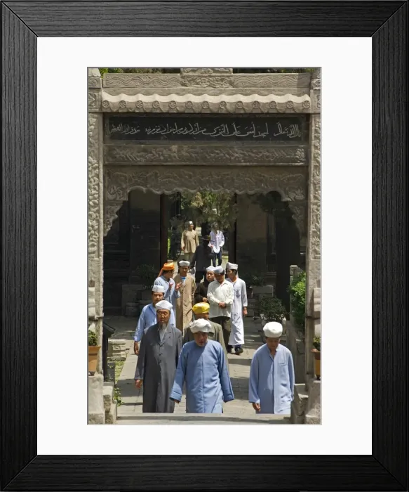 Framed Print : Men going to pray at The Great Mosque located in the Muslim Quarter Framed Print : Men going to pray at The Great Mosque located in the Muslim Quarter