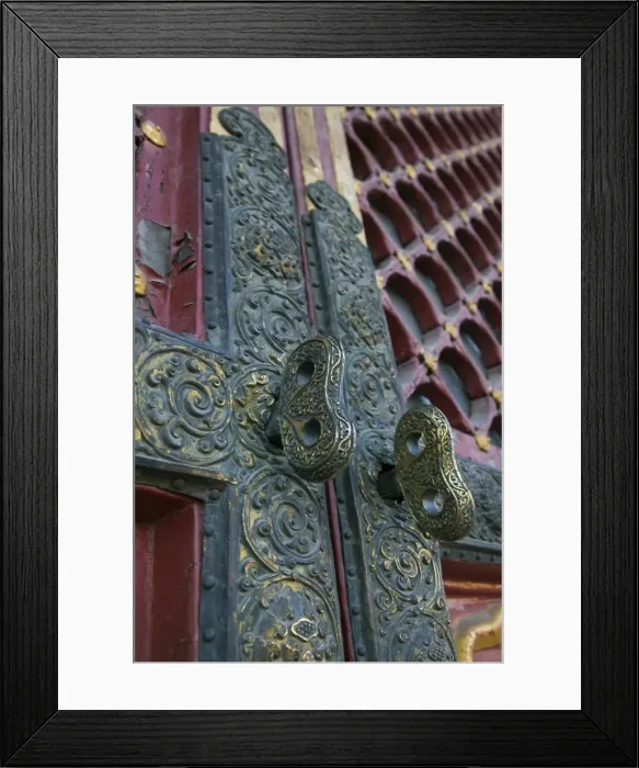 Framed Print : China, Beijing, The Forbidden City, Hall of Supreme Harmony, door
