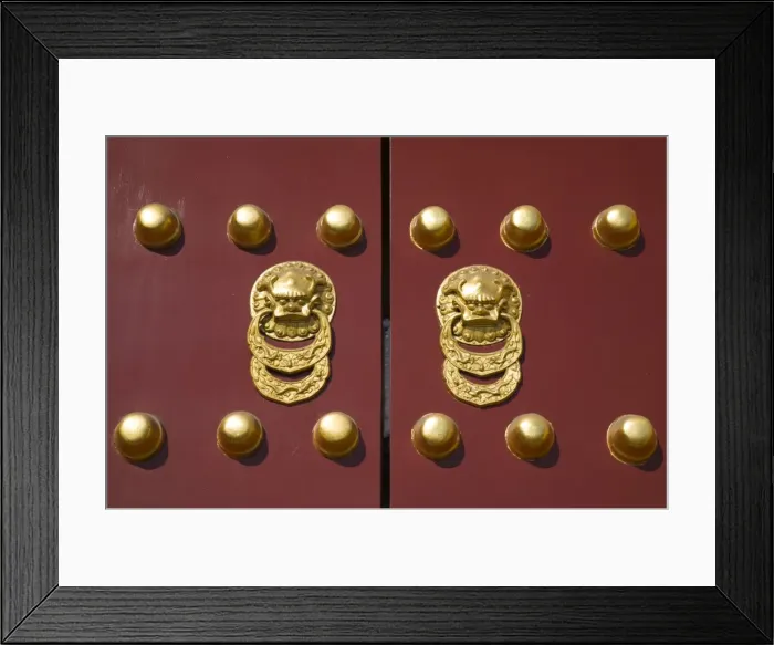 Framed Print : China, Beijing, Chongwen District, Temple of Heaven, Door detail Framed Print : China, Beijing, Chongwen District, Temple of Heaven, Door detail