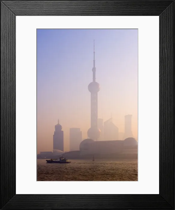 Framed Print : Pudong skyline across the Huangpu River, Shanghai, China Framed Print : Pudong skyline across the Huangpu River, Shanghai, China