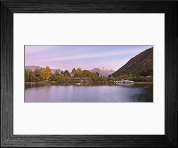 Framed Print : Black Dragon Pool Park and Yulong Xueshan Mountain