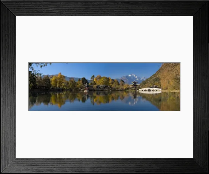 Framed Print : Black Dragon Pool Park and Yulong Xueshan Mountain Framed Print : Black Dragon Pool Park and Yulong Xueshan Mountain