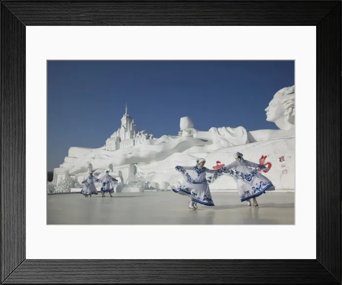 Framed Print : China, Heilongjiang, Harbin, Ice and Snow Festival, Ice Skating Show Framed Print : China, Heilongjiang, Harbin, Ice and Snow Festival, Ice Skating Show