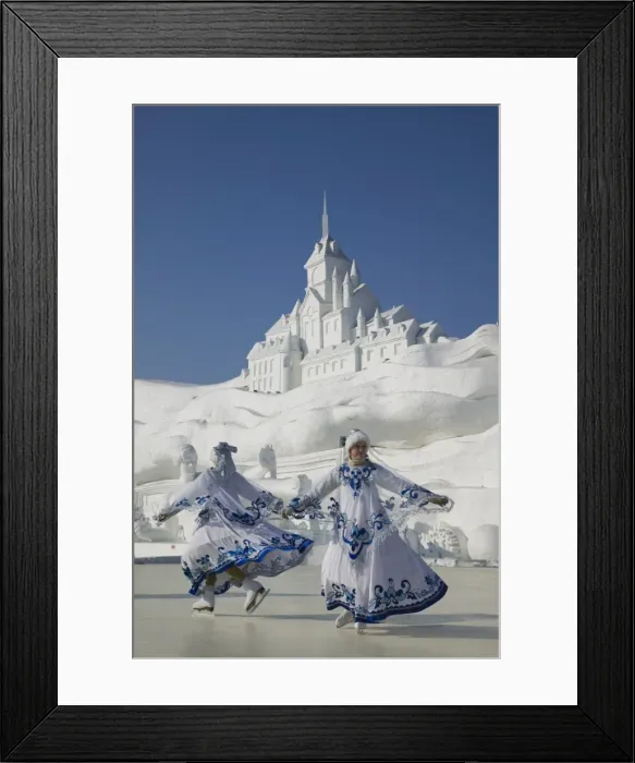 Framed Print : China, Heilongjiang, Harbin, Ice and Snow Festival, Ice Skating Show Framed Print : China, Heilongjiang, Harbin, Ice and Snow Festival, Ice Skating Show