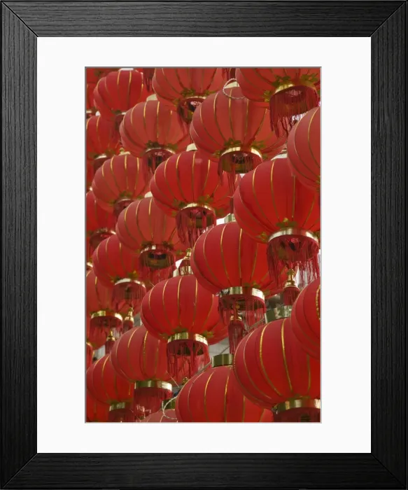 Framed Print : China, Yunnan Province, Dali, Old Town, Red Lanterns on Boai Lu Framed Print : China, Yunnan Province, Dali, Old Town, Red Lanterns on Boai Lu