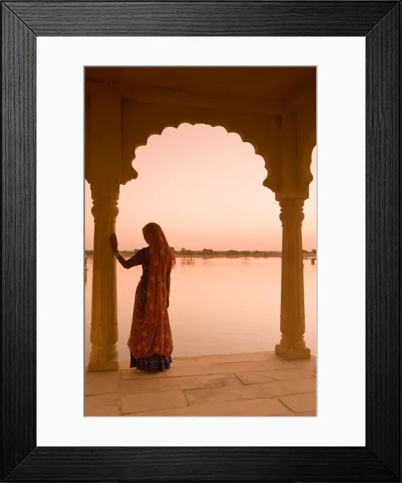 Framed Print : Woman wearing Sari, Jaisalmer, Rajasthan, India Framed Print : Woman wearing Sari, Jaisalmer, Rajasthan, India