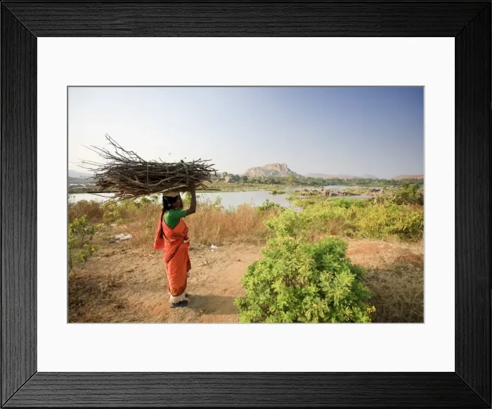 Framed Print : Woman working near Hampi Framed Print : Woman working near Hampi