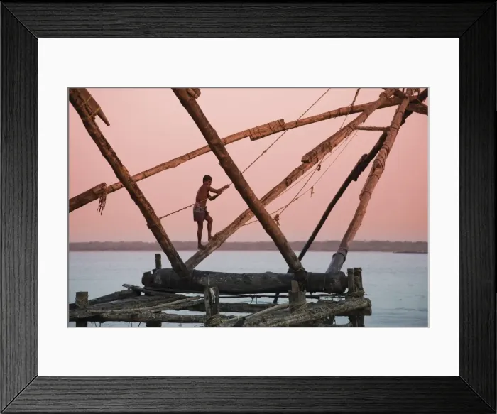 Framed Print : Fishermen and traditional fishing nets