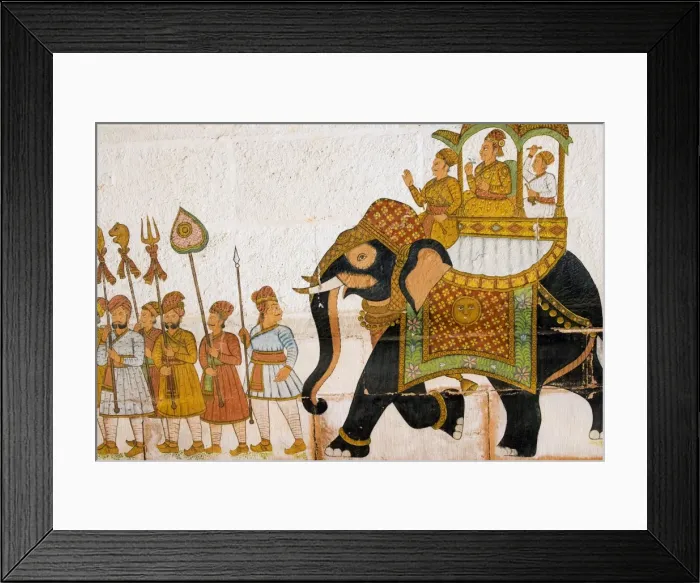 Framed Print : Wall paintings on the entrance to Rohet Garh residence