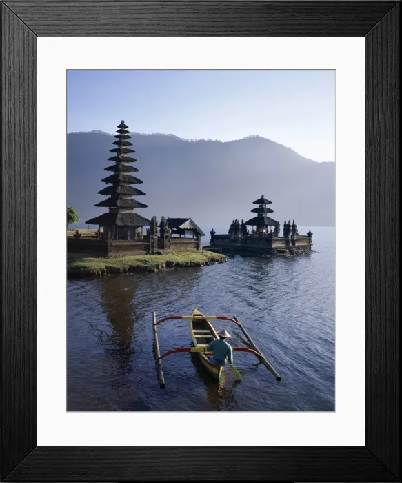 Framed Print : Lake Bratan / Pura Ulun Danu Bratan Temple & Boatman, Bali, Indonesia Framed Print : Lake Bratan / Pura Ulun Danu Bratan Temple & Boatman, Bali, Indonesia