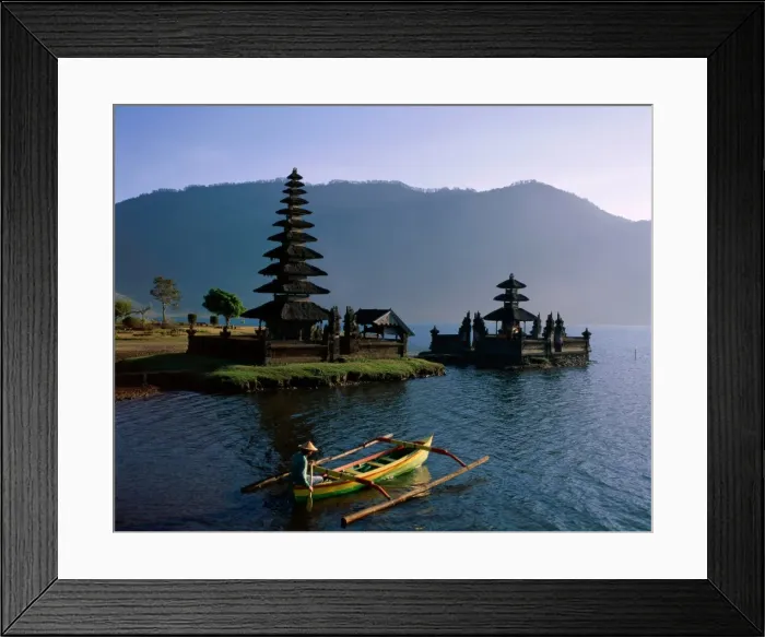 Framed Print : Lake Bratan / Pura Ulun Danu Bratan Temple & Boatman, Bali, Indonesia Framed Print : Lake Bratan / Pura Ulun Danu Bratan Temple & Boatman, Bali, Indonesia