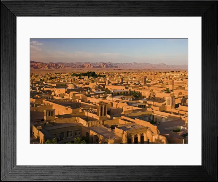 Framed Print : Panorama of Yazd with its windtowers, Yazd, Iran Framed Print : Panorama of Yazd with its windtowers, Yazd, Iran