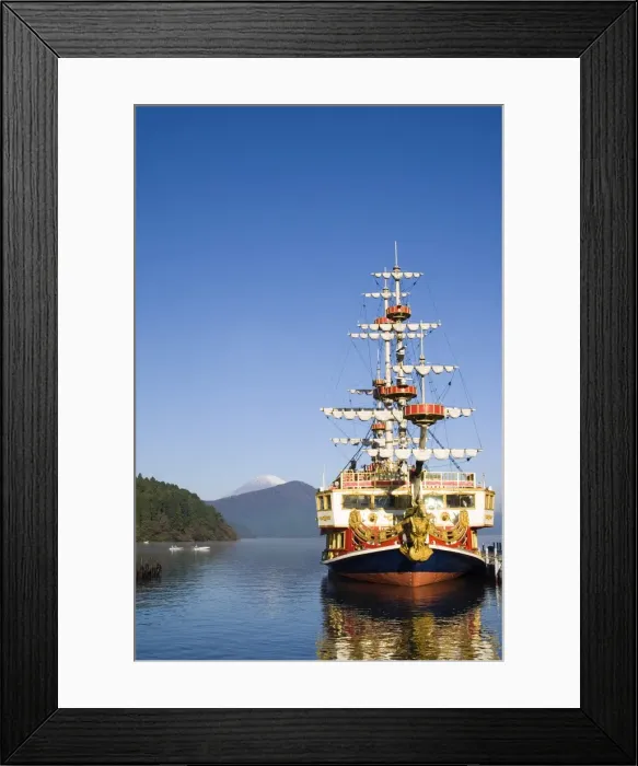 Framed Print : Pirate ship on Ashinoko Lake, Hakone Framed Print : Pirate ship on Ashinoko Lake, Hakone