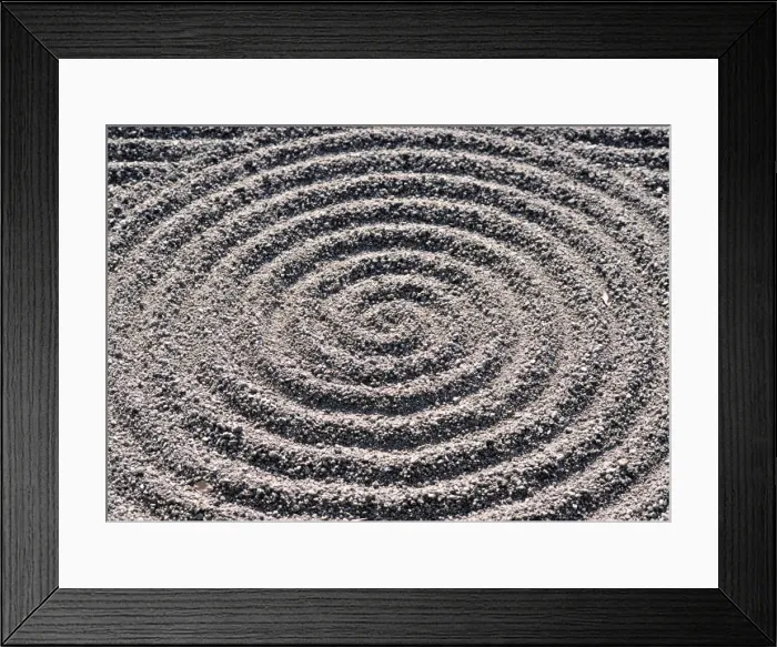 Framed Print : Sansui raked garden Framed Print : Sansui raked garden