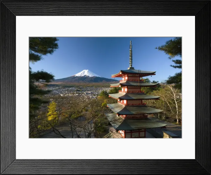 Framed Print : Mount Fuji and temple, Fuji-Hakone-Izu National Park, Japan Framed Print : Mount Fuji and temple, Fuji-Hakone-Izu National Park, Japan