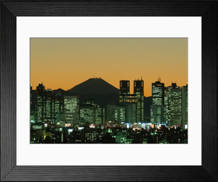 Framed Print : City Skyline & Mount Fuji / Night View, Tokyo, Honshu, Japan Framed Print : City Skyline & Mount Fuji / Night View, Tokyo, Honshu, Japan