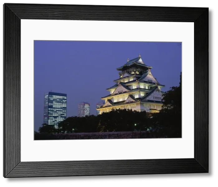 Framed Print : Osaka Castle & City Skyline / Night View, Osaka, Honshu, Japan Framed Print : Osaka Castle & City Skyline / Night View, Osaka, Honshu, Japan