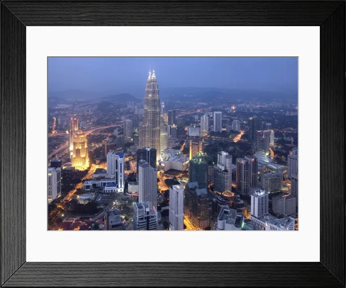 Framed Print : Petronas Twin Towers from KL Tower, Kuala Lumpur, Malaysia Framed Print : Petronas Twin Towers from KL Tower, Kuala Lumpur, Malaysia