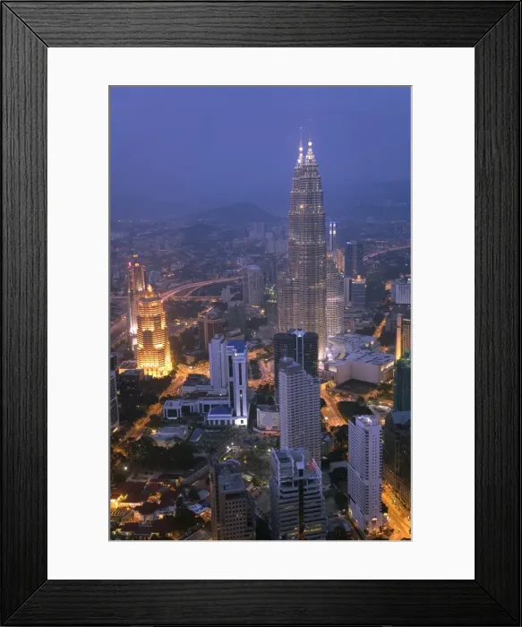 Framed Print : Petronas Twin Towers from KL Tower, Kuala Lumpur, Malaysia Framed Print : Petronas Twin Towers from KL Tower, Kuala Lumpur, Malaysia