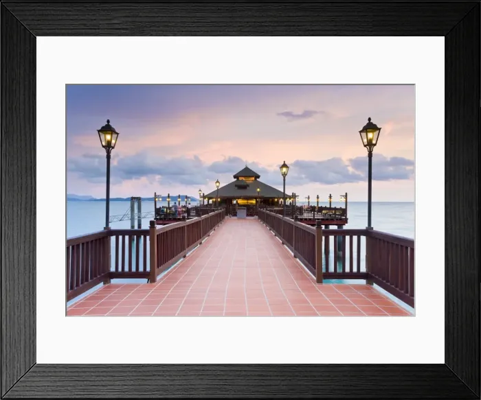 Framed Print : Malaysia, Langkawi Island, Pulau Langkawi, pier