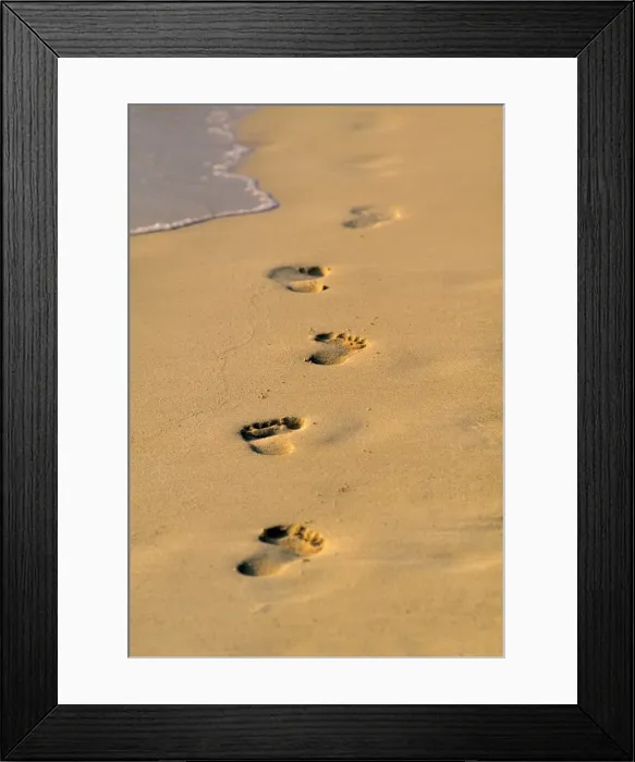 Framed Print : Footprints in sand Framed Print : Footprints in sand