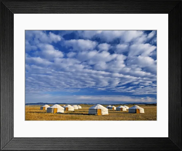 Framed Print : Yurts (Mongolian dwellings) Framed Print : Yurts (Mongolian dwellings)