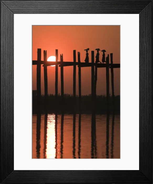Framed Print : Myanmar (Burma), Mandalay, Amarapura, Taugthaman Lake, U Bein Bridge Framed Print : Myanmar (Burma), Mandalay, Amarapura, Taugthaman Lake, U Bein Bridge