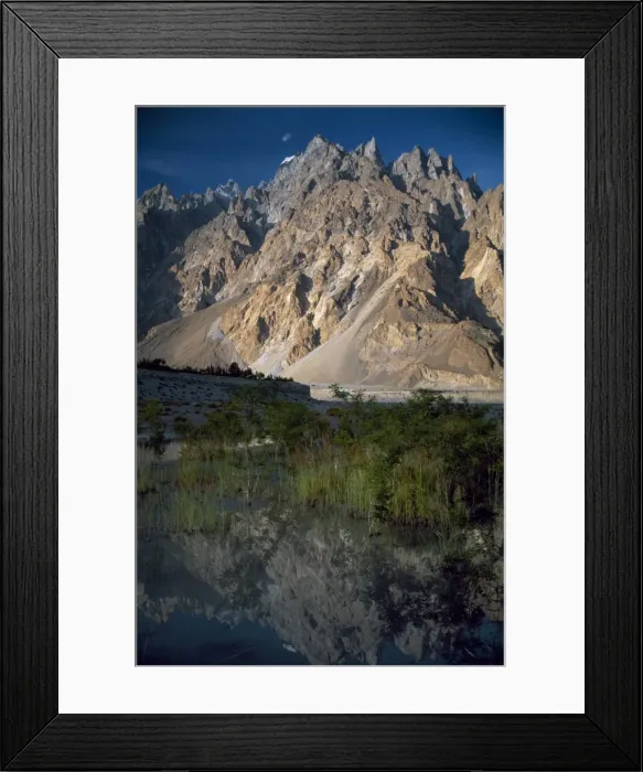 Framed Print : Cathedral spire mountains Passu in northern Framed Print : Cathedral spire mountains Passu in northern