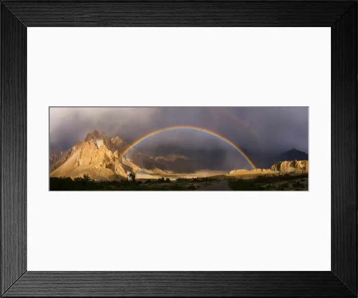 Framed Print : Rainbow, Passu, Khunjrab river, Northern Pakistan Framed Print : Rainbow, Passu, Khunjrab river, Northern Pakistan