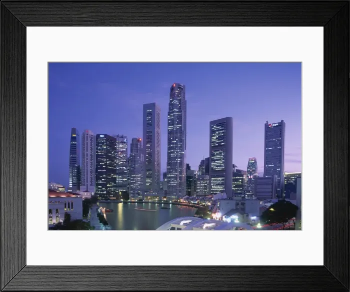Framed Print : City Skyline / Financial District / Clarke Quay & Singapore River Framed Print : City Skyline / Financial District / Clarke Quay & Singapore River