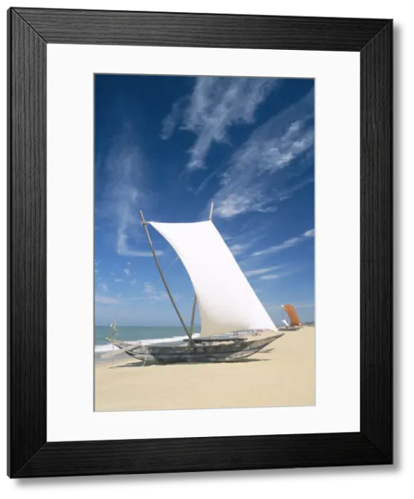 Framed Print : Negombo Beach / Traditional Outrigger Fishing Boats Framed Print : Negombo Beach / Traditional Outrigger Fishing Boats