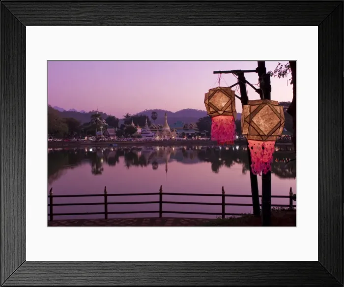 Framed Print : Jong Kham Lake & Wat Chong Kham, Mae Hong Son, Thailand Framed Print : Jong Kham Lake & Wat Chong Kham, Mae Hong Son, Thailand