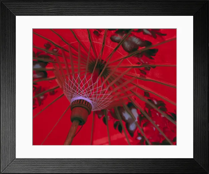 Framed Print : Red Umbrella, Chiang Mai, Northern Thailand