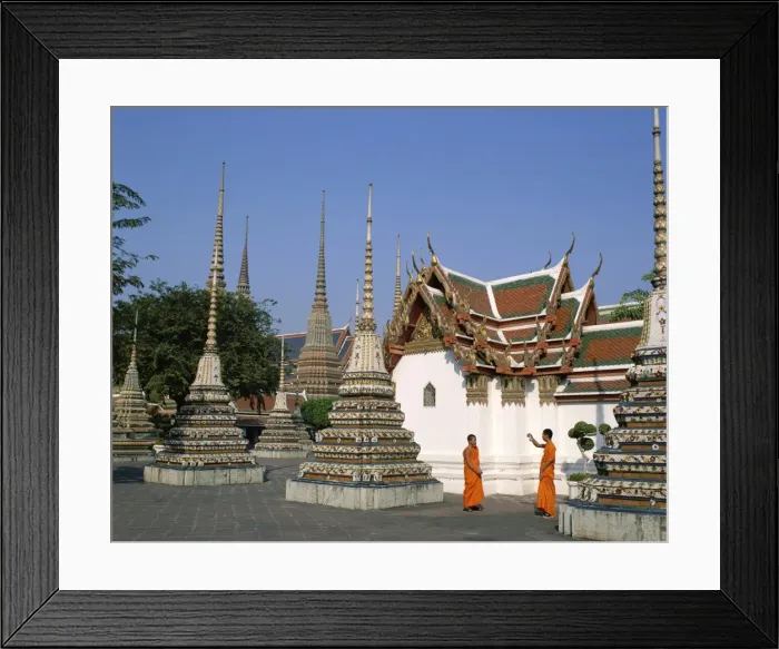 Framed Print : Wat Pho / Chedis / Monks Framed Print : Wat Pho / Chedis / Monks