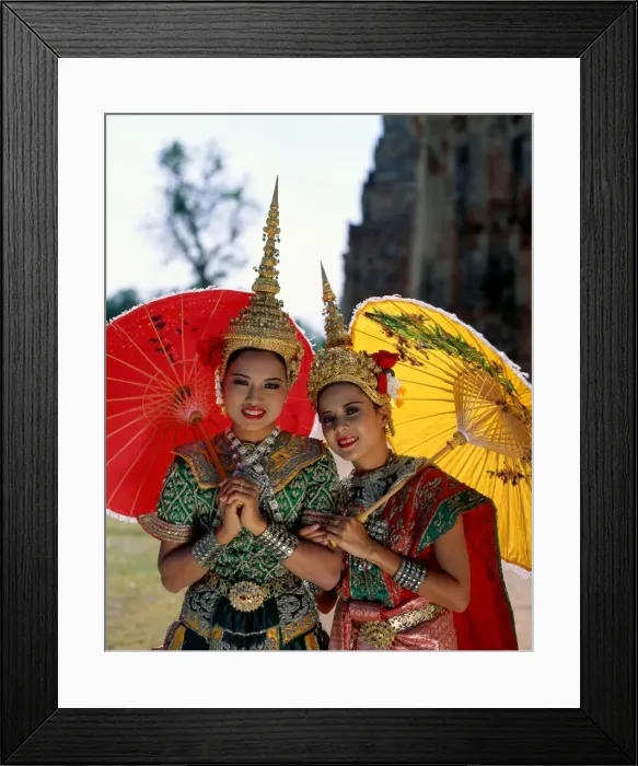 Framed Print : Girls Dressed in Traditional Dancing Costume