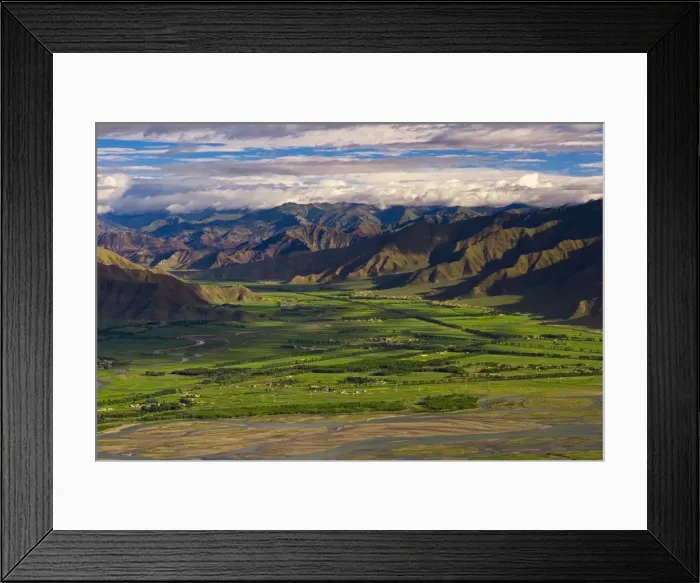Framed Print : Panorama from Ganden Monastery, Tagtse county, Tibet