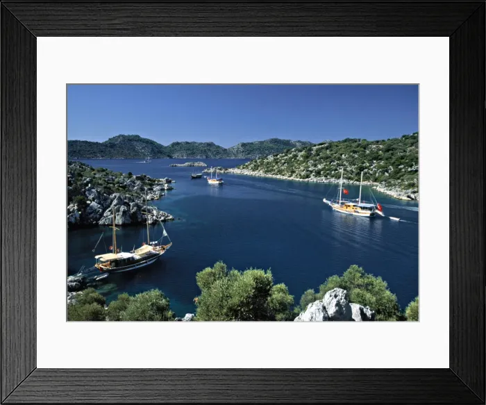 Framed Print : Turquoise Coast between Kale & Kas, Turkey Framed Print : Turquoise Coast between Kale & Kas, Turkey