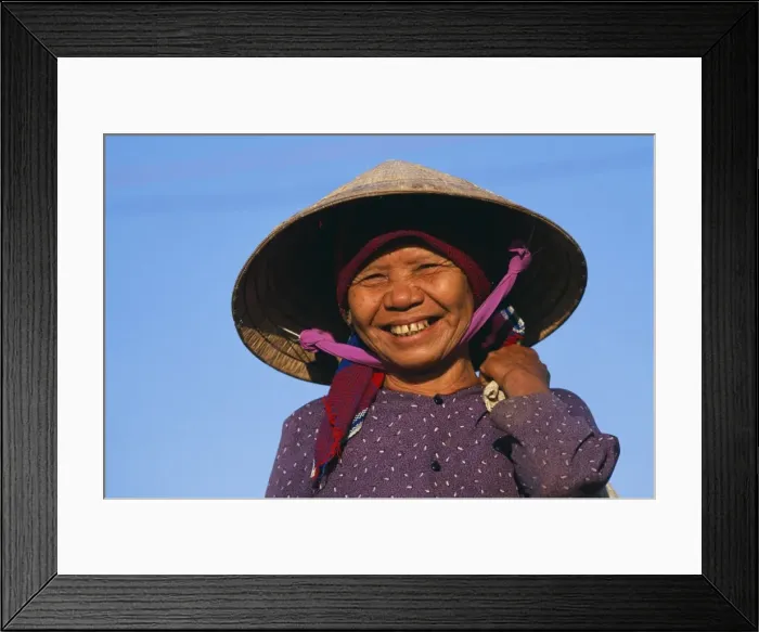 Framed Print : Older Vietnamese woman wearing Asian style Framed Print : Older Vietnamese woman wearing Asian style