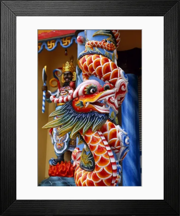 Framed Print : Colourful, decorative colonade outside the entrance