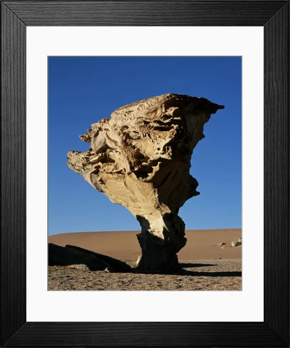 Framed Print : Arbol de Piedra or Stone Tree is a massive wind-eroded boulder