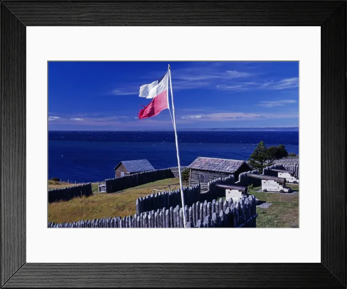Framed Print : Fuerte Bulnes cannons look across Straits Framed Print : Fuerte Bulnes cannons look across Straits