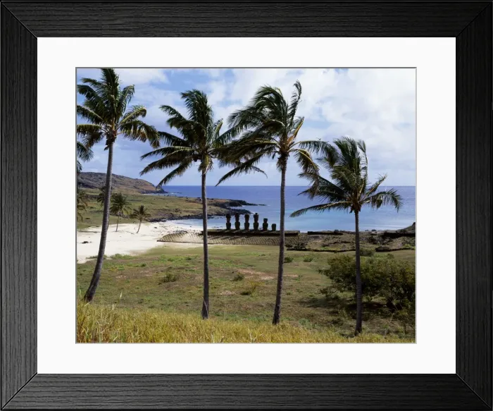 Framed Print : Some of the finest preserved moais on Easter Island Framed Print : Some of the finest preserved moais on Easter Island