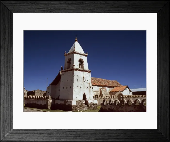Framed Print : The pretty Andean church at the village of Isluga