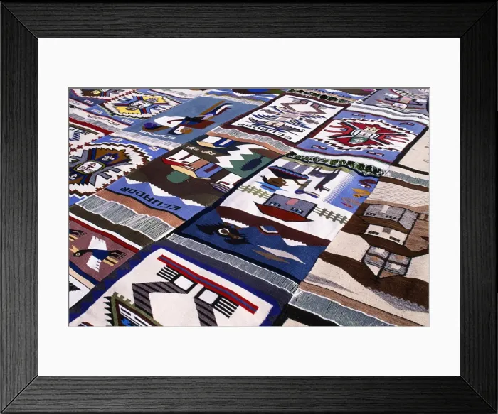 Framed Print : Street stall selling traditionally woven mats
